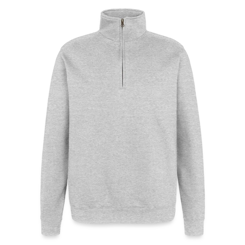 Interlaken badge on a quarter-zip sweatshirt