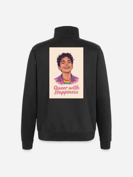 Queer with happiness - Quarter-Zip Sweatshirt - black