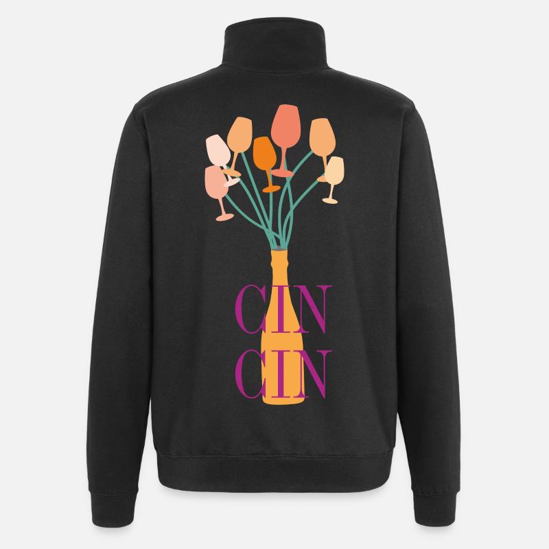 Typographie de l’apéritif - Sweat à zip 1/4 - noir