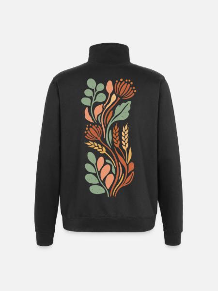 autumn vibes - Quarter-Zip Sweatshirt - black