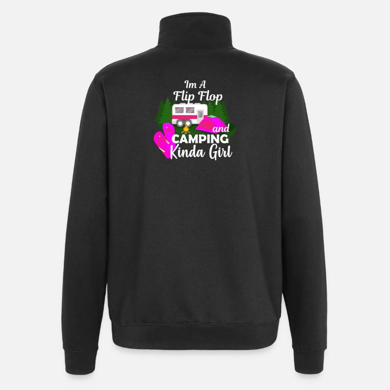 Camping Frauen Geschenk - Quarter-Zip-Sweatshirt - Schwarz