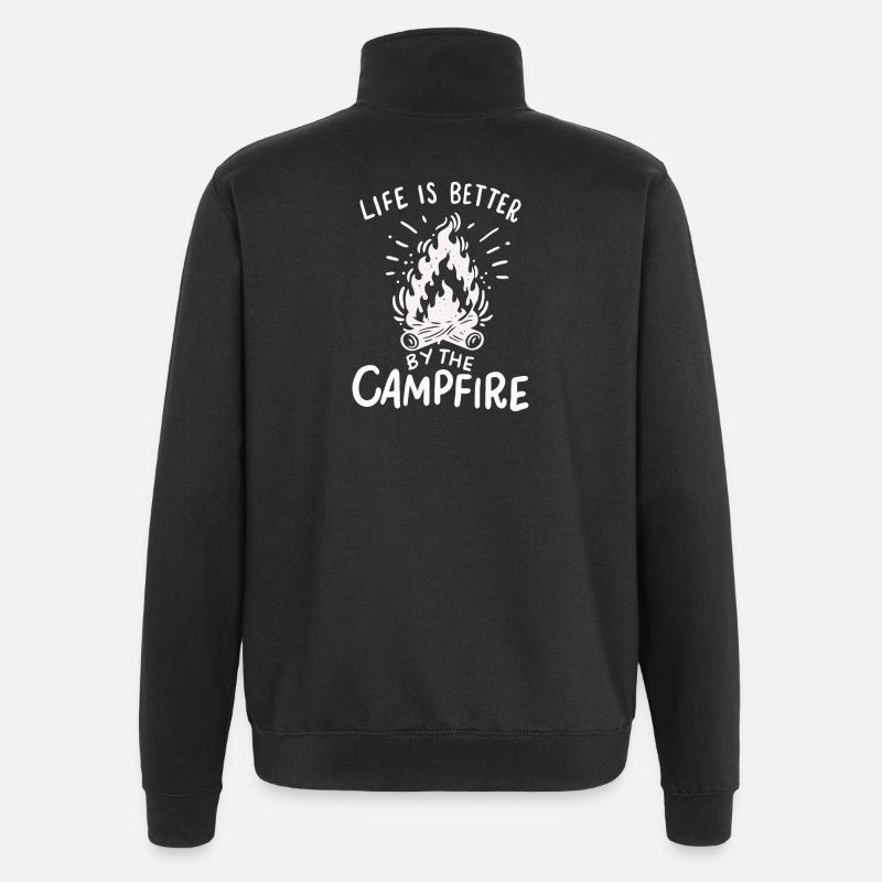camping - Sweat à zip 1/4 - noir