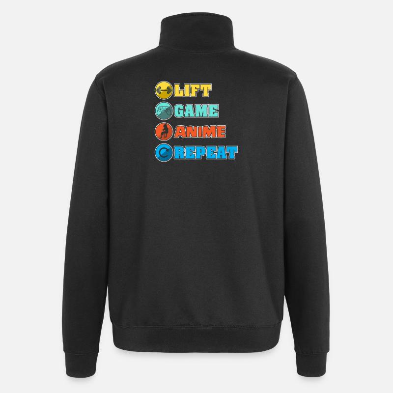 Anime - Sweat à zip 1/4 - noir