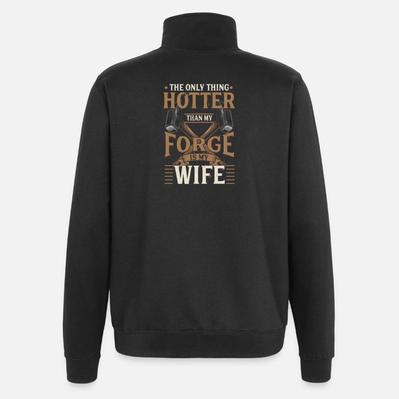 Blacksmith Forging Gift - Quarter-Zip Sweatshirt - black