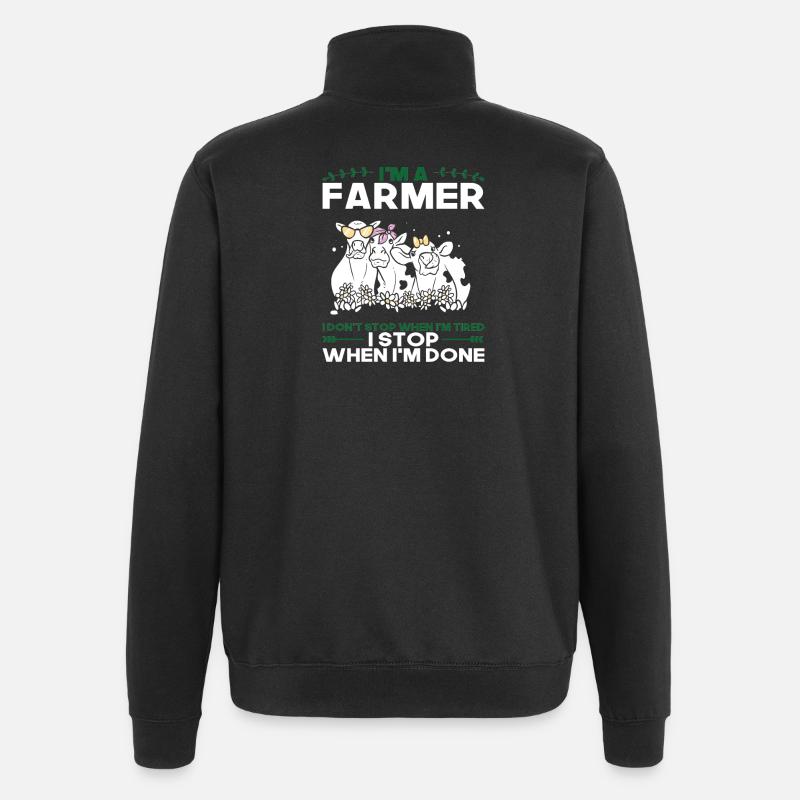 Farmer Saying Gift - Quarter-Zip Sweatshirt - black