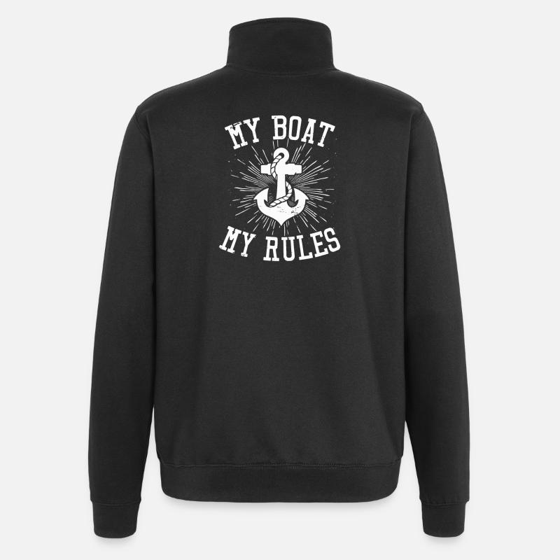 Bateau bateau cadeau capitaine - Sweat à zip 1/4 - noir