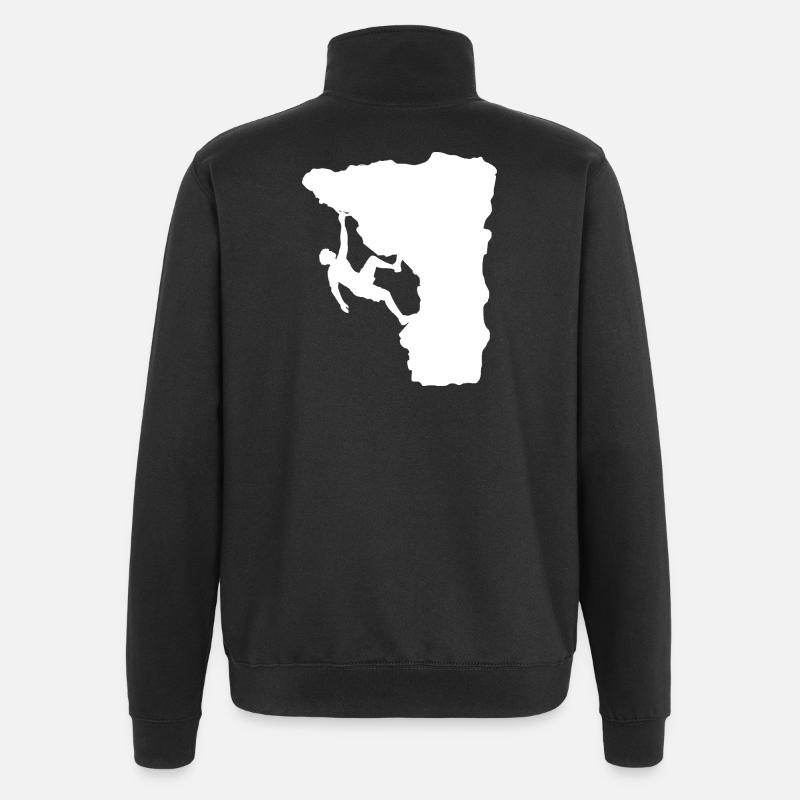 Climber on the ledge - Quarter-Zip Sweatshirt - black