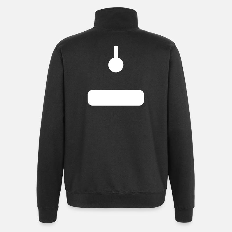 arcade-joystick-weiss - Quarter-Zip-Sweatshirt - Schwarz