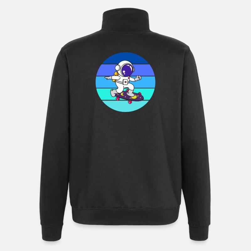spaceman, astronaute, fusée - Sweat à zip 1/4 - noir