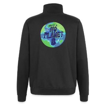 no planet B, mère nature, planète terre - Sweat à zip 1/4 - noir - Dos - AI Model Male 178 dark (178cm)