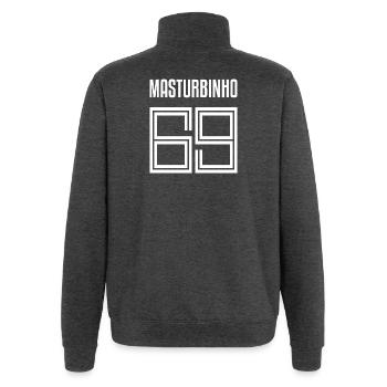 Trikotnummer Masturbinho Fussball Fussballfan - Quarter-Zip-Sweatshirt - Anthrazit - Hinten - AI Model Male 178 dark (178cm)