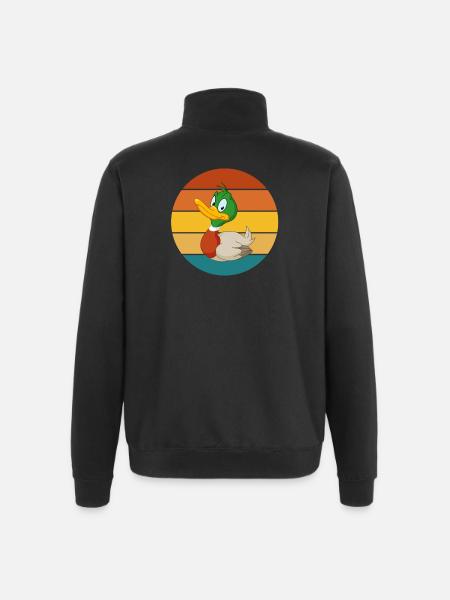 jagd, entenjagd, jagd, jäger - Quarter-Zip-Sweatshirt - Schwarz