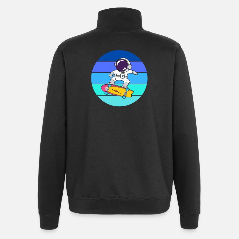 astronaut, space, cosmonaut - Quarter-Zip Sweatshirt - black