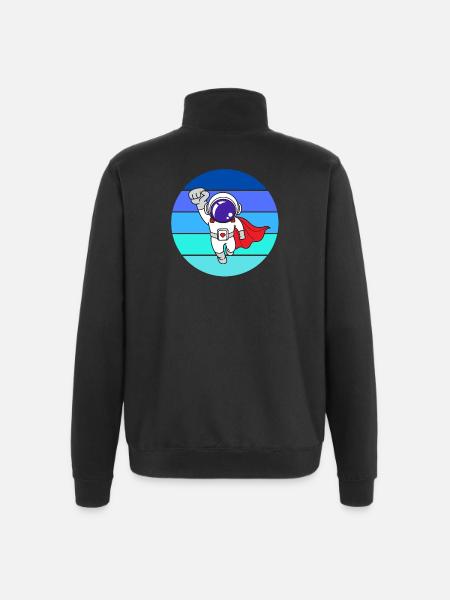 space, galaxy, astronaut - Quarter-Zip Sweatshirt - black