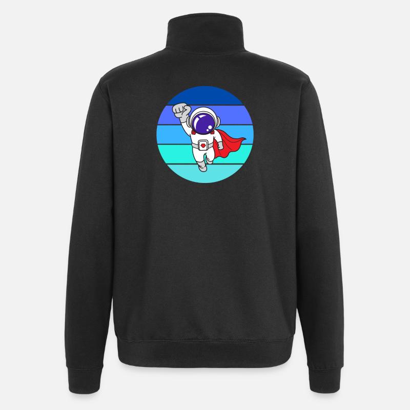 space, galaxy, astronaut - Quarter-Zip Sweatshirt - black