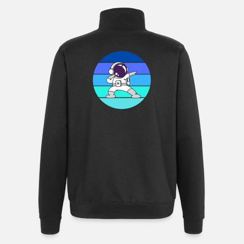 astronaut, spaceman, rocket - Quarter-Zip Sweatshirt - black