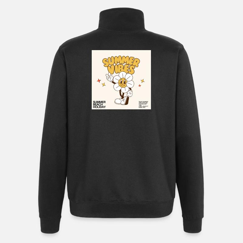 Summer Vibes Design - Sweat à zip 1/4 - noir