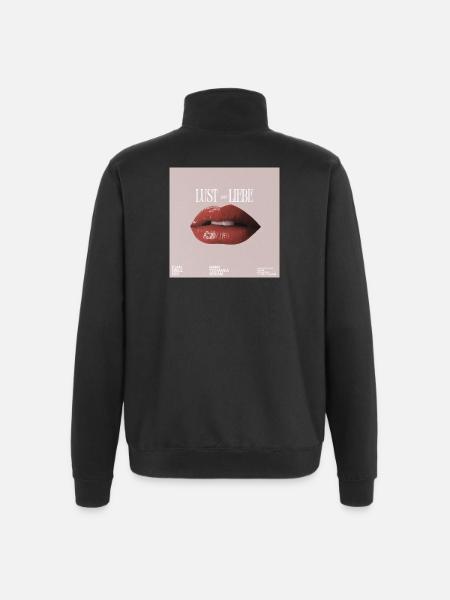 Lust und Liebe: Lippenkunst - Quarter-Zip-Sweatshirt - Schwarz