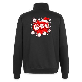 Weihnachten, Weihnachtsmann, Frohe Feiertage - Quarter-Zip-Sweatshirt - Schwarz - Hinten - AI Model Male 178 dark (178cm)