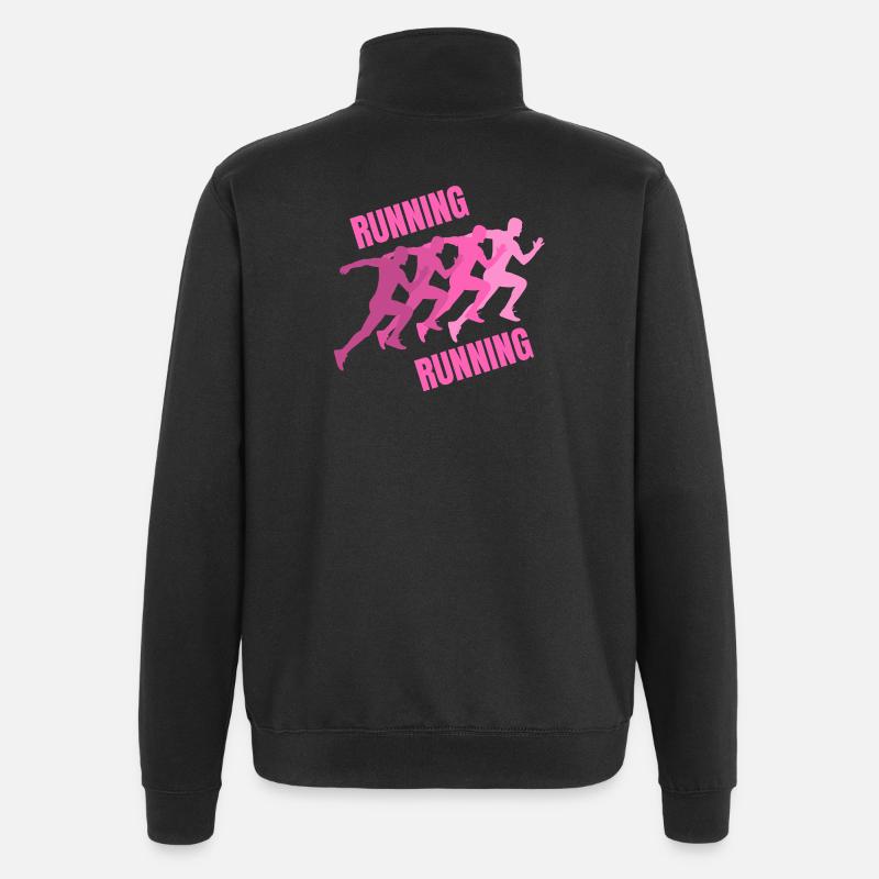 running, footing, course à pied, jogging - Sweat à zip 1/4 - noir