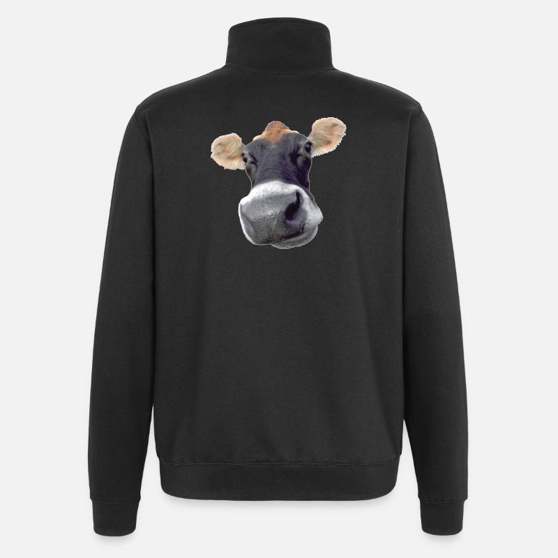 Muh Kuh - Quarter-Zip-Sweatshirt - Schwarz