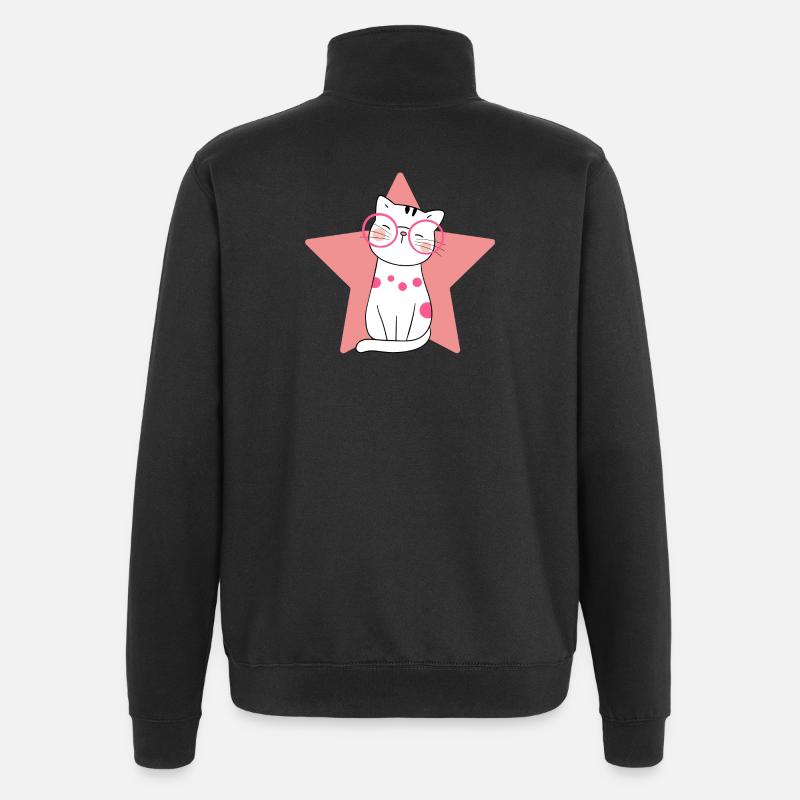 chat, chat mignon, chat domestique - Sweat à zip 1/4 - noir