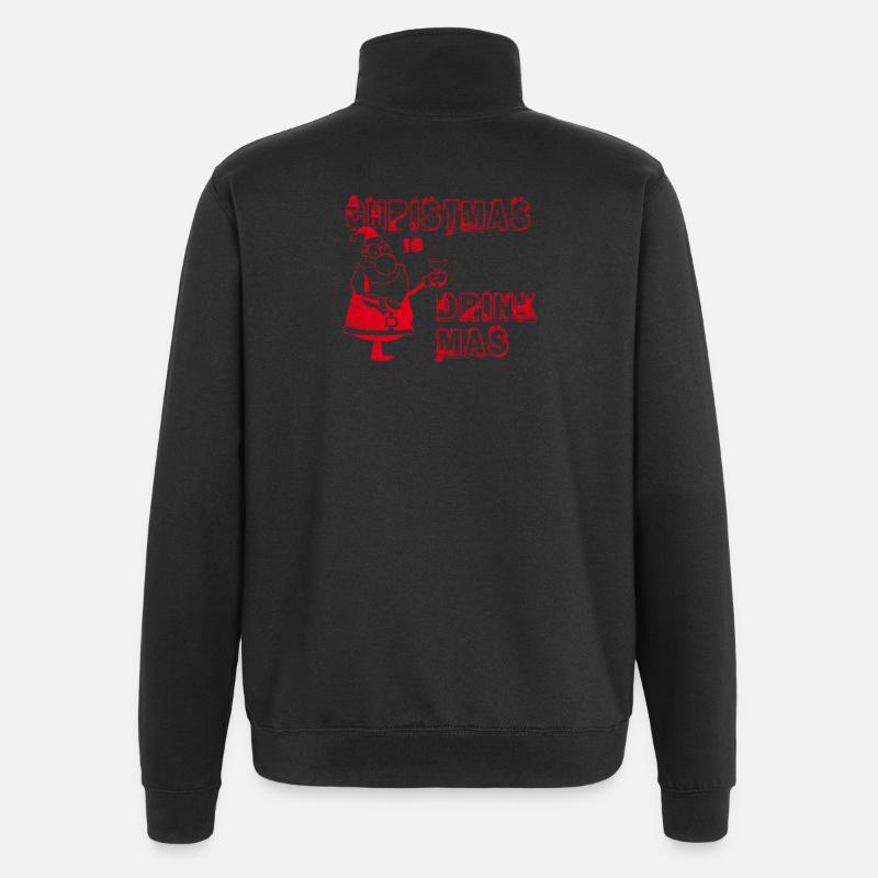 NOËL EST UNE BOISSON - Sweat à zip 1/4 - noir
