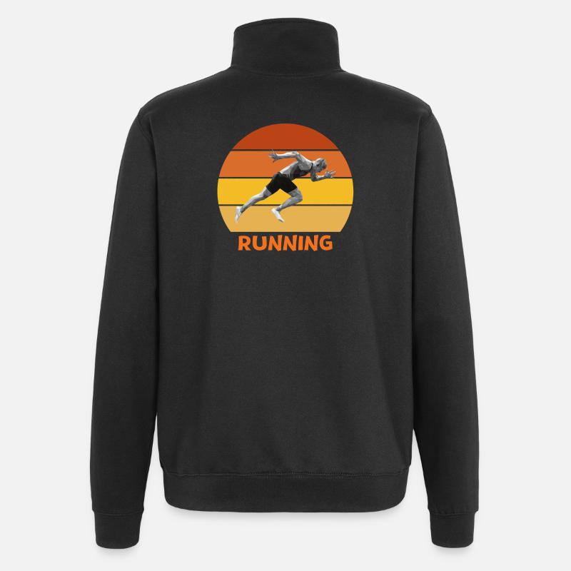 Leichtathletik, Sprint, Laufen - Quarter-Zip-Sweatshirt - Schwarz