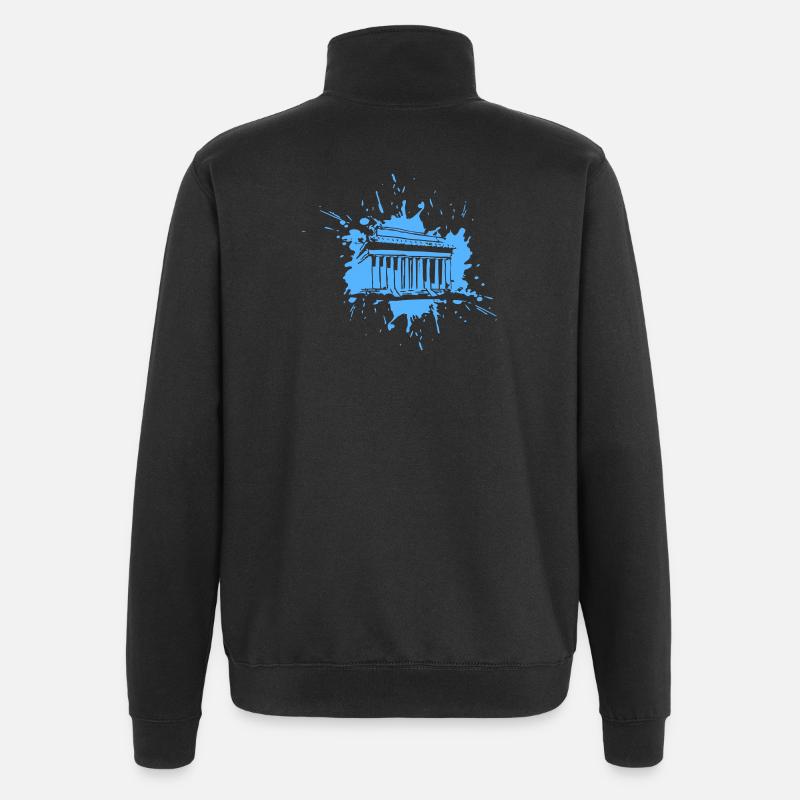 Acropolis in a Splash (Vectorgraphic) - Quarter-Zip-Sweatshirt - Schwarz