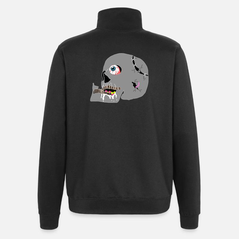 Skull - Quarter-Zip Sweatshirt - black