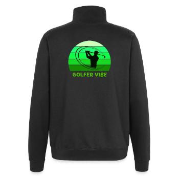 golf, golfer, golffan - Quarter-Zip-Sweatshirt - Schwarz - Hinten - AI Model Male 178 dark (178cm)