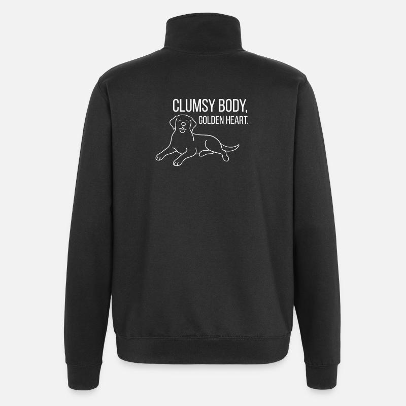 Labrador mit Humor - Quarter-Zip-Sweatshirt - Schwarz