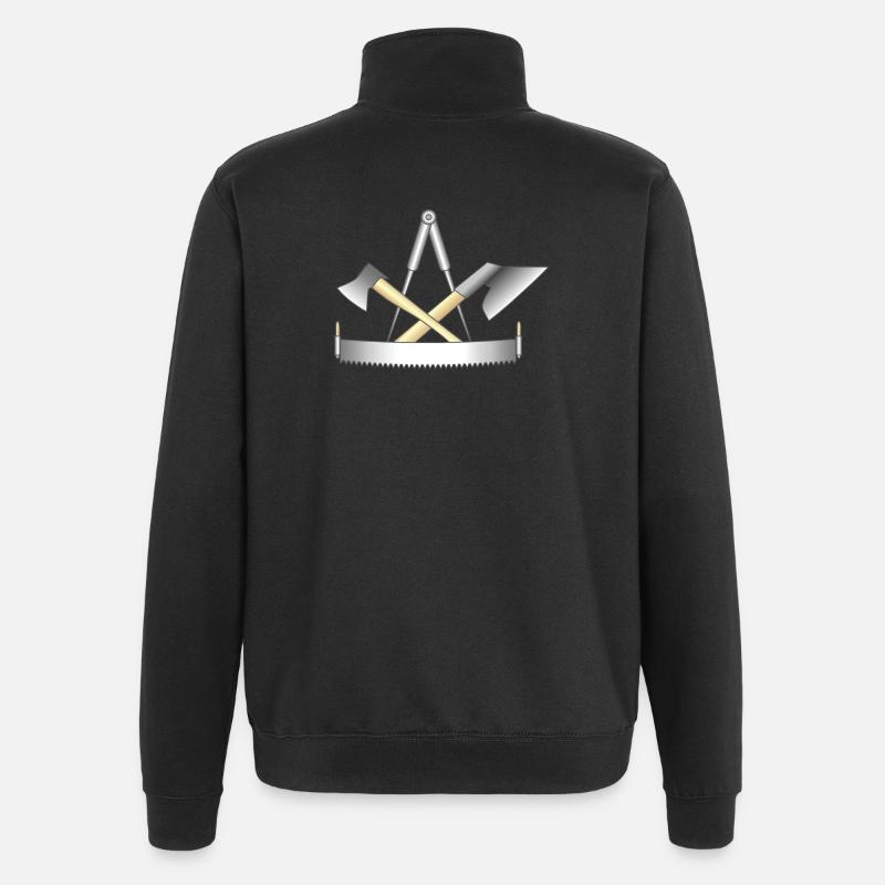 Charpentier, signe de guilde - Sweat à zip 1/4 - noir