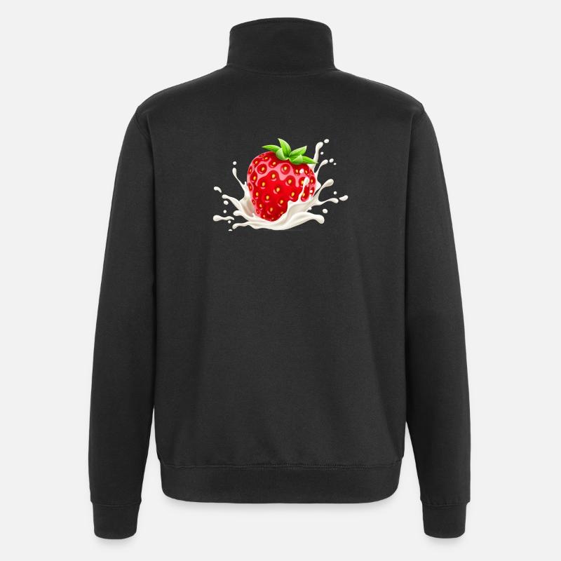 Erdbeere, Erdbeer-Verlangen, Erdbeere - Quarter-Zip-Sweatshirt - Schwarz