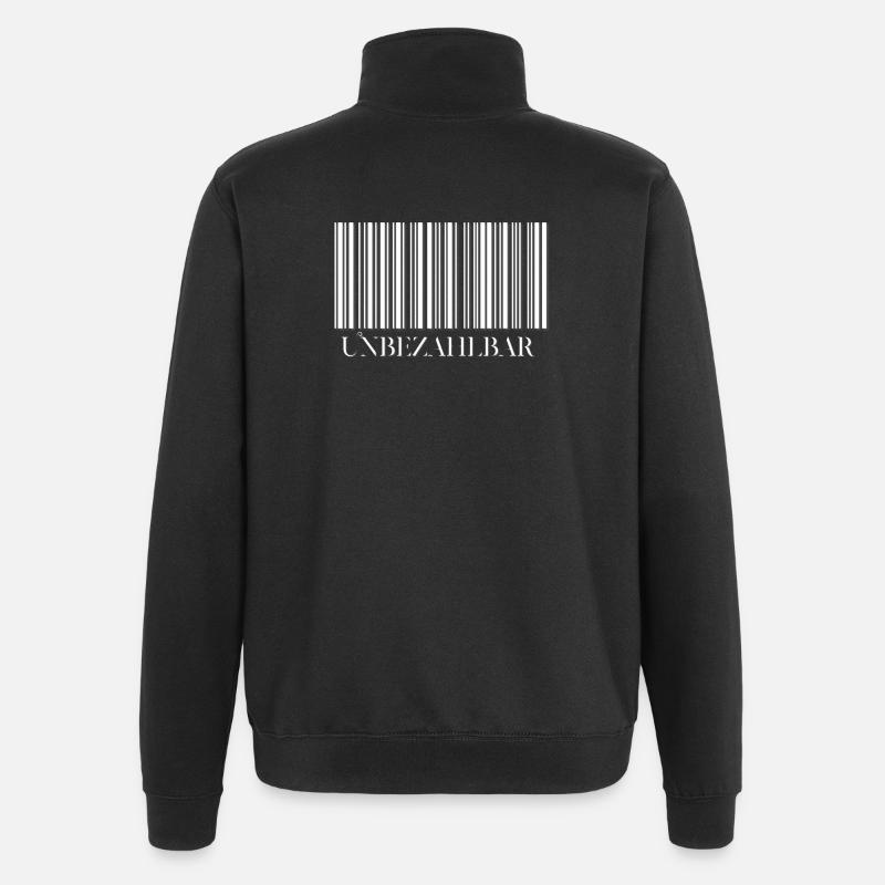 Abstrakter Barcode Design auf Kleidung - Quarter-Zip-Sweatshirt - Schwarz