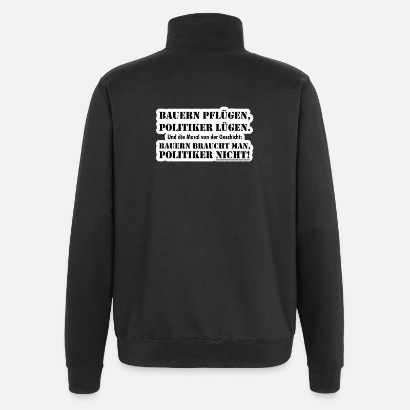 Bauern braucht man - Quarter-Zip-Sweatshirt - Schwarz