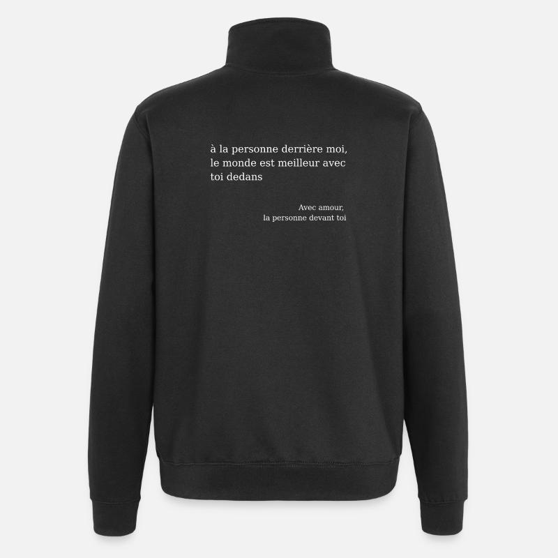 Benevolent Message Positive Love - Quarter-Zip Sweatshirt - black