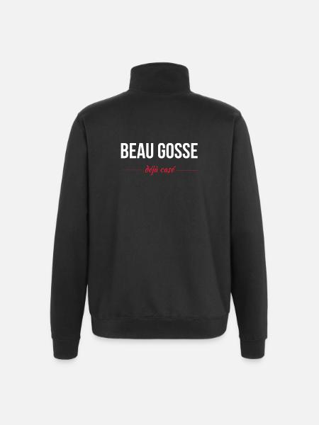 Beau gosse déja casé - Sweat à zip 1/4 - noir