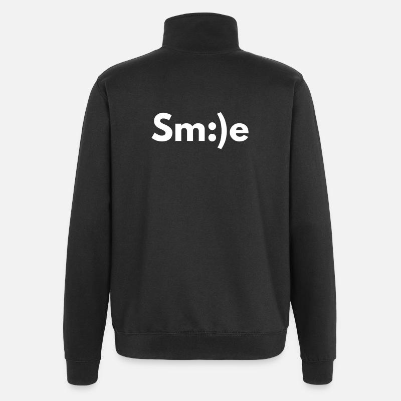 Lächeln, lächeln, lächeln - Quarter-Zip-Sweatshirt - Schwarz