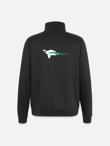 Thurgau Canton Outline with Wave - Quarter-Zip Sweatshirt - black