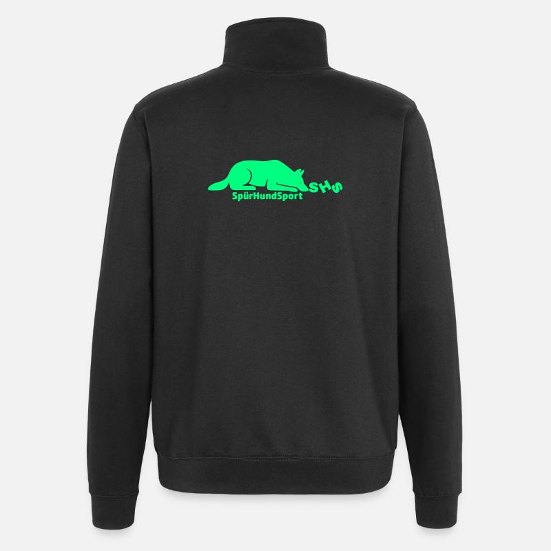 SHS Logo grün - Quarter-Zip-Sweatshirt - Schwarz
