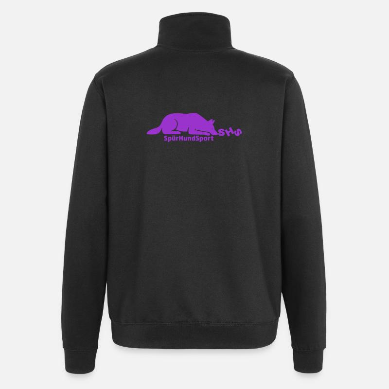 Logo SHS violet - Sweat à zip 1/4 - noir
