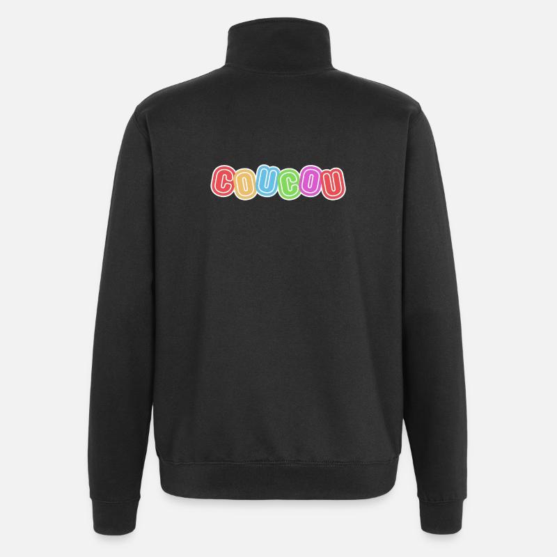 Hallo, hallo, Höflichkeit - Quarter-Zip-Sweatshirt - Schwarz