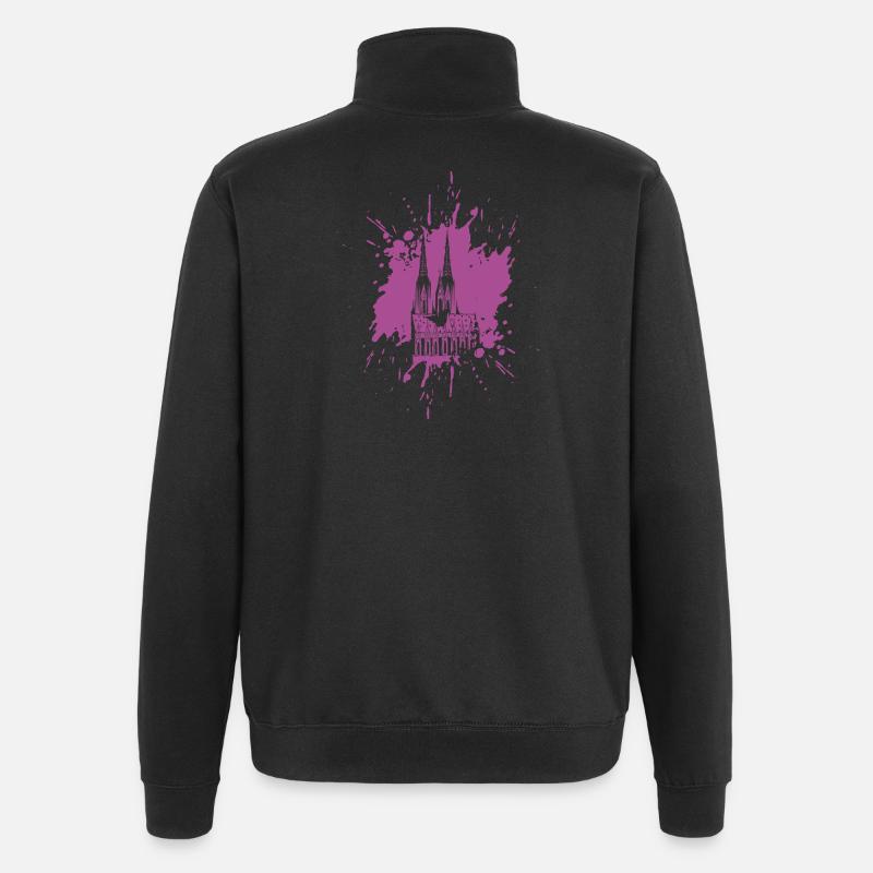 Splash Cathédrale de Cologne - Sweat à zip 1/4 - noir