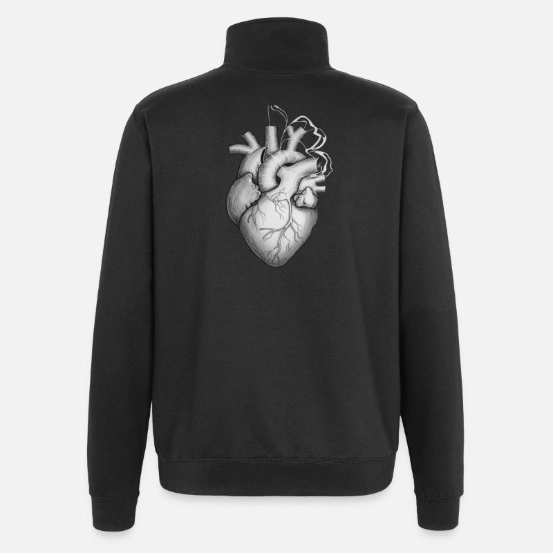 Cœur avec esthétique papillon - Sweat à zip 1/4 - noir