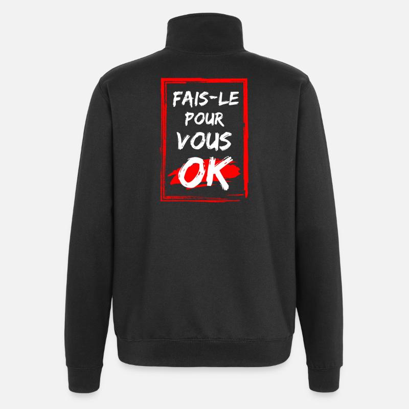 Affirming pattern with energetic style - Quarter-Zip Sweatshirt - black