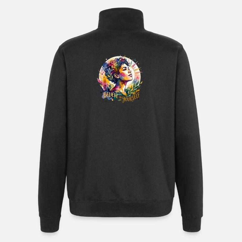 Portrait de Croyez en vous - Sweat à zip 1/4 - noir