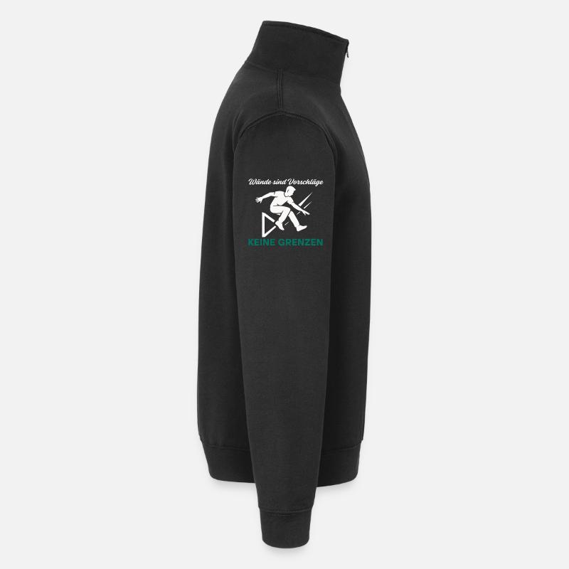 Parkour Jump - Design urbain dynamique - Sweat à zip 1/4 - noir