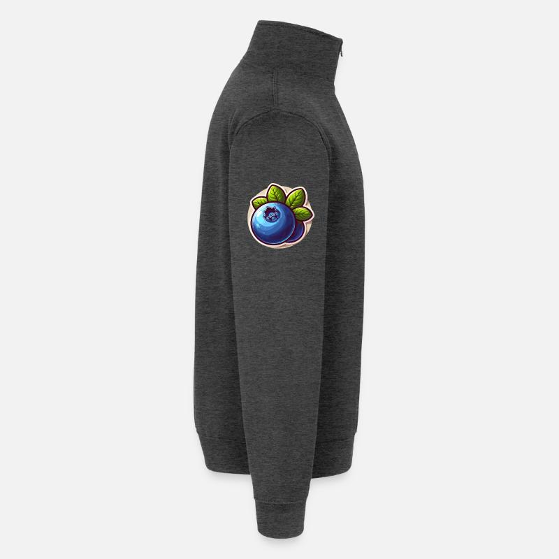 Bleuets Lumineux et Feuilles Vertes Sweat à zip 1/4