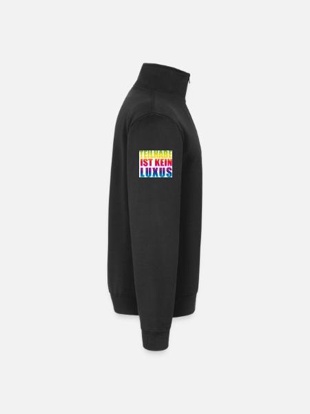 Teilhabe ist kein Luxus - Quarter-Zip-Sweatshirt - Schwarz